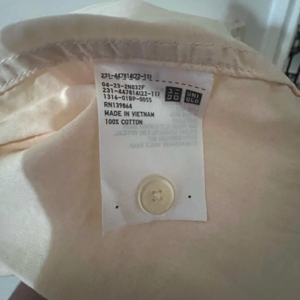 Beige Short Sleeve Button-Up Shirt - Picture 3 of 5